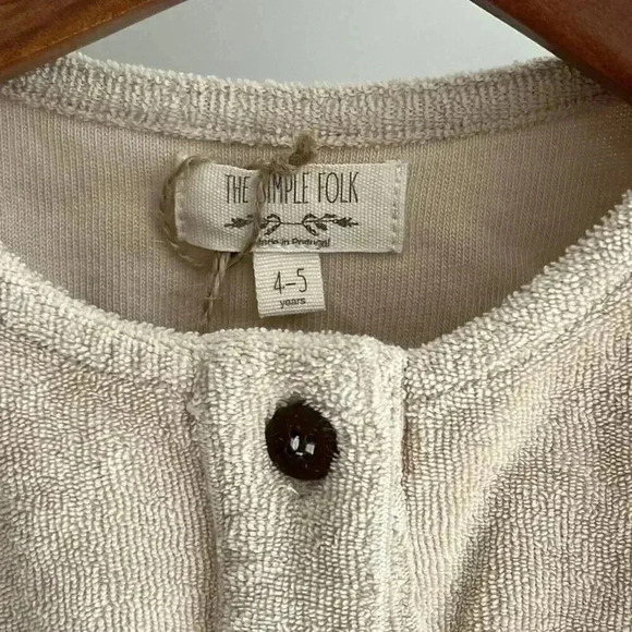 NWT The Simple Folk The Journey Romper Ecru 4/5y Organic Terry cloth - Picture 8 of 14